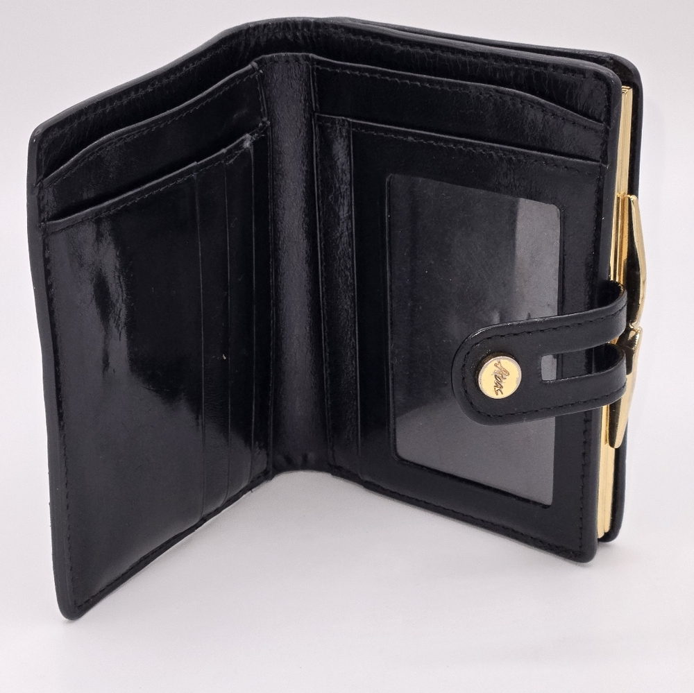 Abas Black & Gold Alligator Leather‎ Kisslock Wallet Vintage - Picture 6 of 8